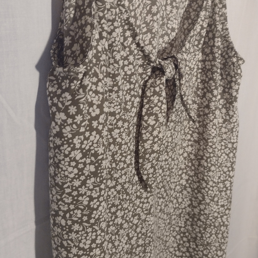 A green floral top